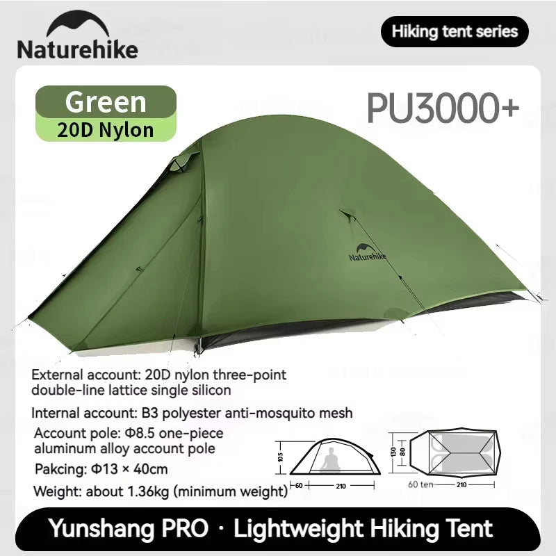 Naturehike Cloud Up Pro 20D ultra-light Camping Hiking Travel Outdoor background Waterproof Waterproof Waterproof 1-2 people New