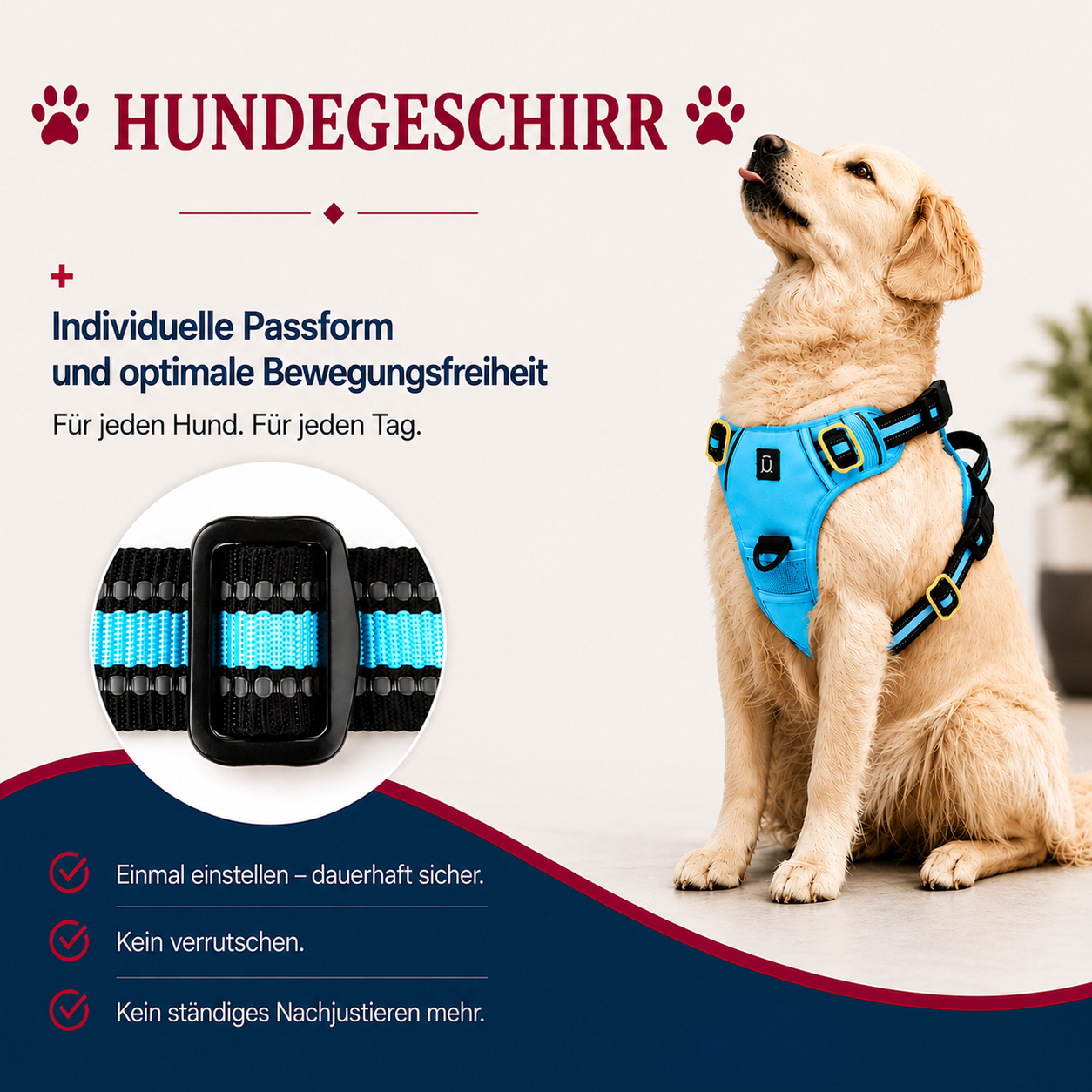 Anti-Zug-Hundegeschirr – gepolstertes Hundegeschirr mit Kontrollgriff
