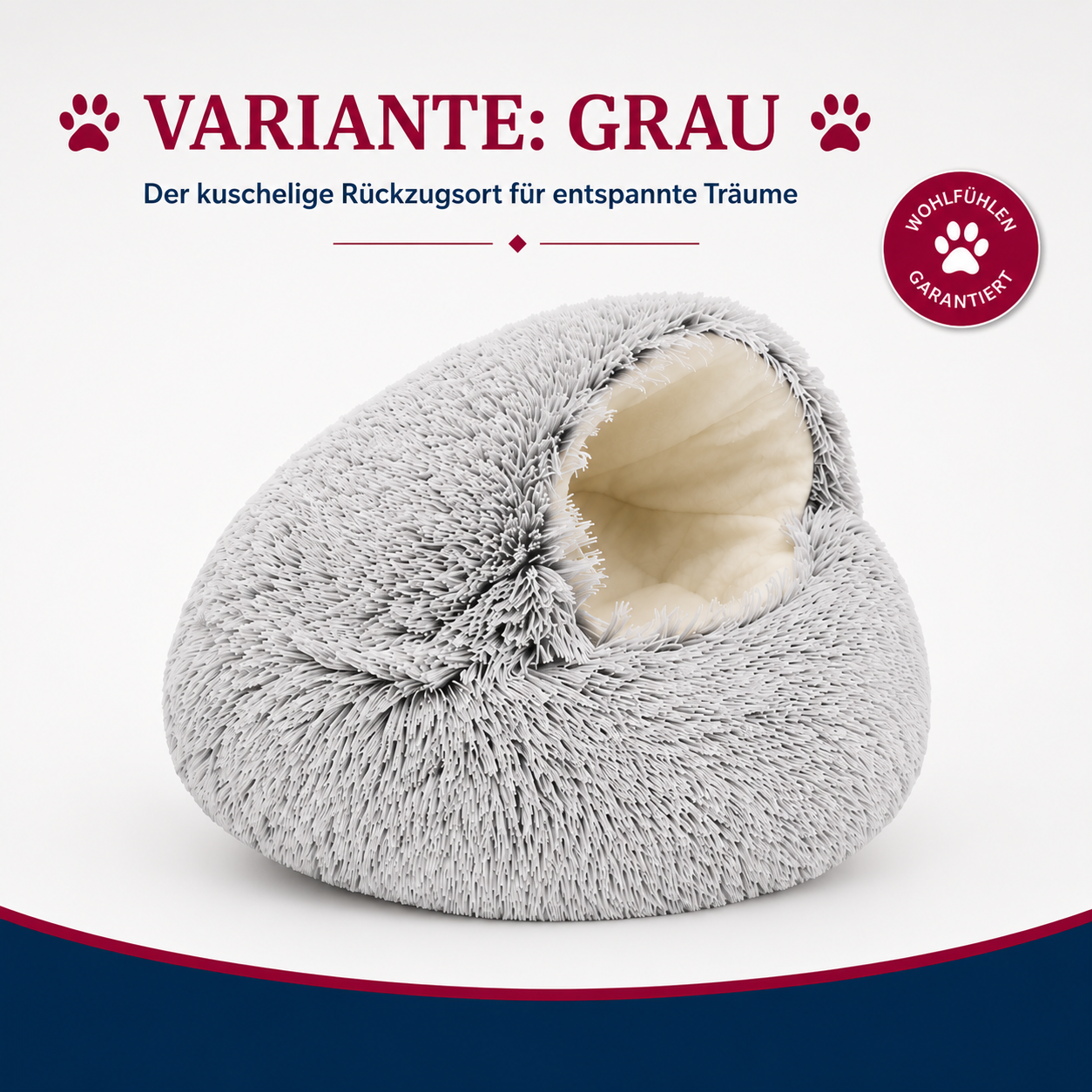Flauschige Kuschelhöhle – Rundes Plüsch-Katzenbett (40 cm)