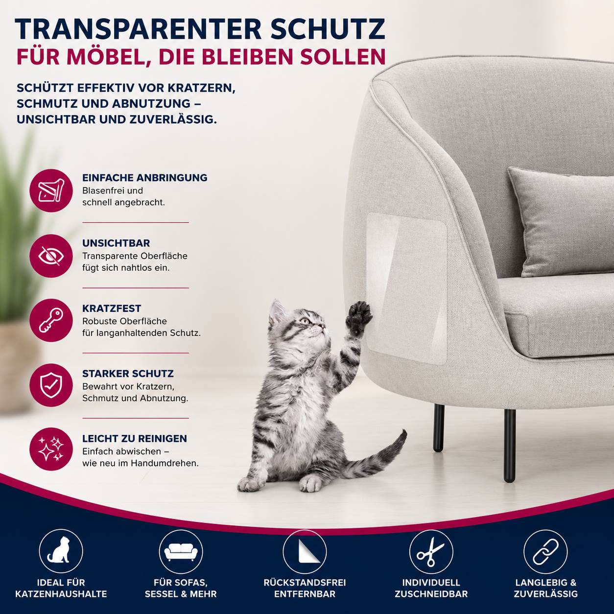 Transparenter Möbelschutz - Schützt deine Möbel vor Kratzern