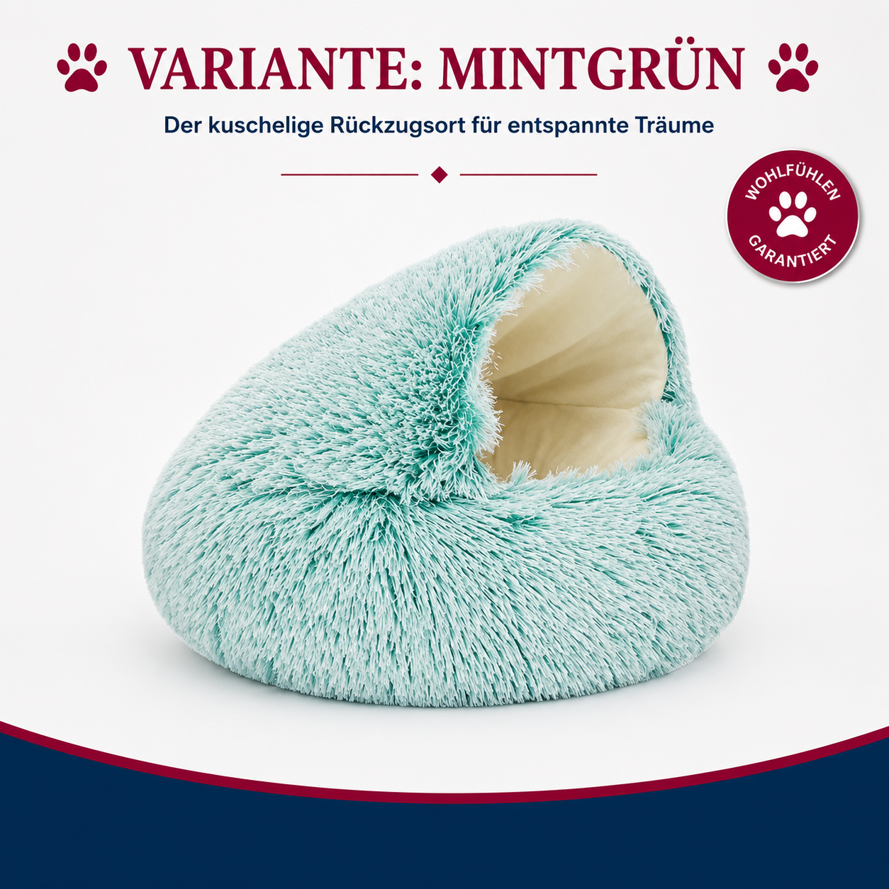 Flauschige Kuschelhöhle – Rundes Plüsch-Katzenbett (40 cm)