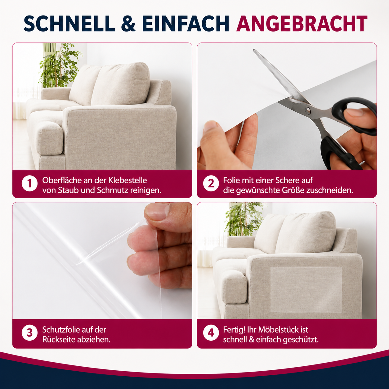 Transparenter Möbelschutz - Schützt deine Möbel vor Kratzern