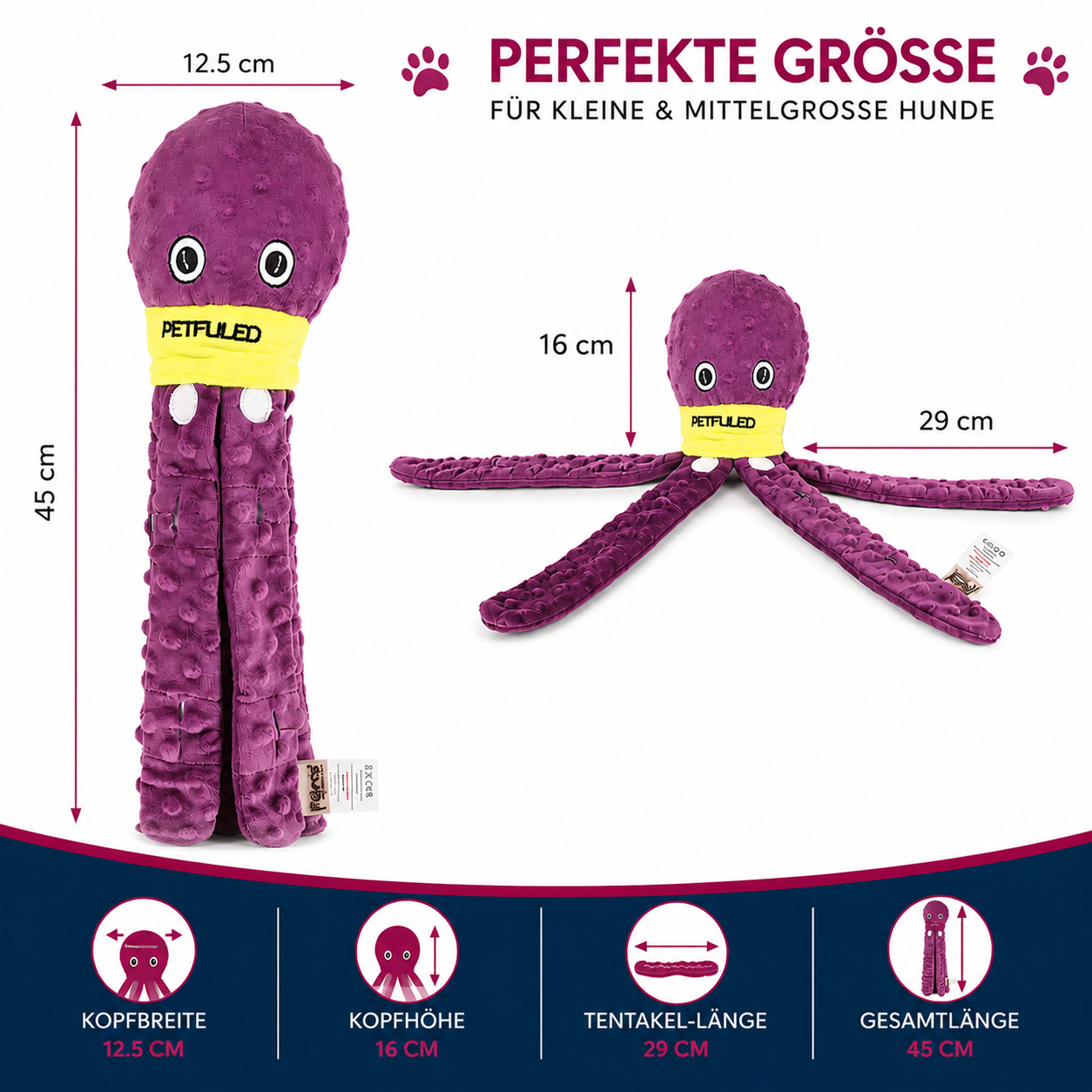 Oktopus-Schnüffelspielzeug für Hunde – interaktives Plüsch-Puzzle