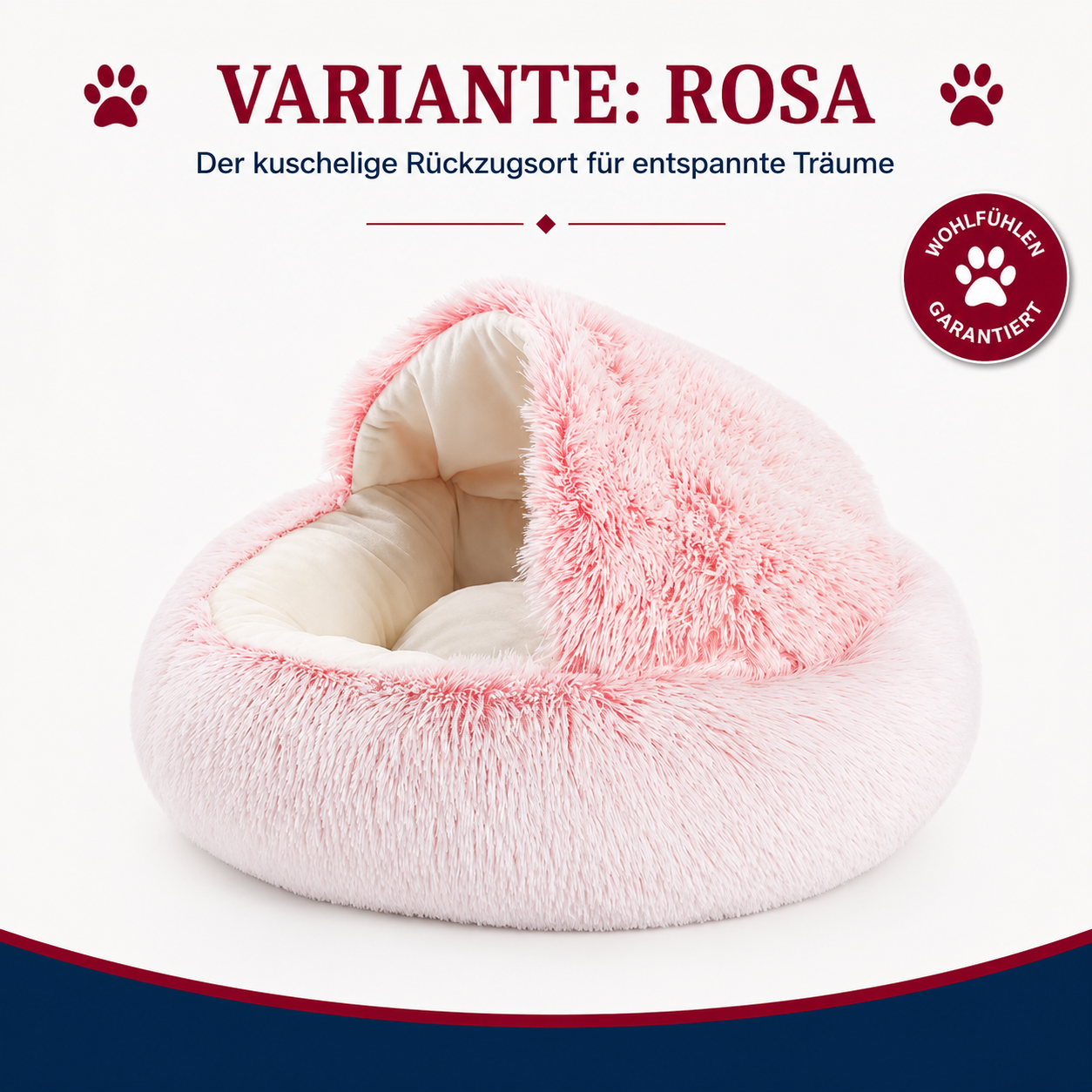 Flauschige Kuschelhöhle – Rundes Plüsch-Katzenbett (40 cm)