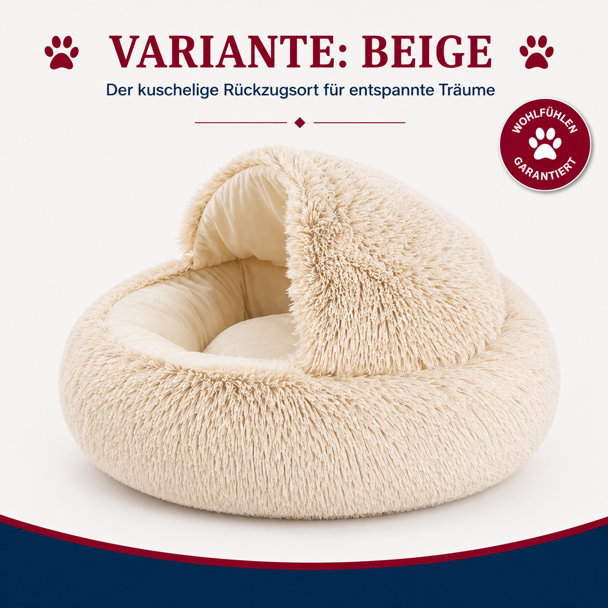 Flauschige Kuschelhöhle – Rundes Plüsch-Katzenbett (40 cm)