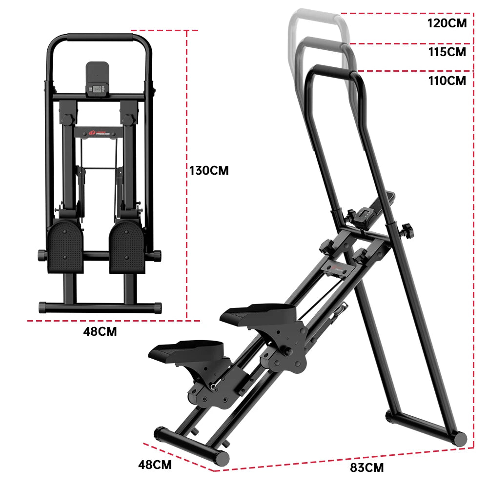 Gartistgo Stair Stepper Machine for Home Gym, Foldable Vertical Climber with 3-Level Height Adjustment, 150 kg Load Capacity, Cardio Device, Lcd Display