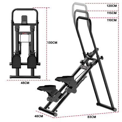 Gartistgo Stair Stepper Machine for Home Gym, Foldable Vertical Climber with 3-Level Height Adjustment, 150 kg Load Capacity, Cardio Device, Lcd Display