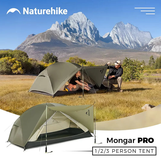 Naturehike Mongar Pro UL Camping Tent 20D Nylon 1 2 3 People Tourist Hiking Rainproof outdoor mountain climbing Sun Shelter
