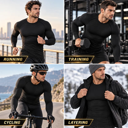 Herren Kompressionsshirt Langarm – Funktionsshirt für Fitness & Training