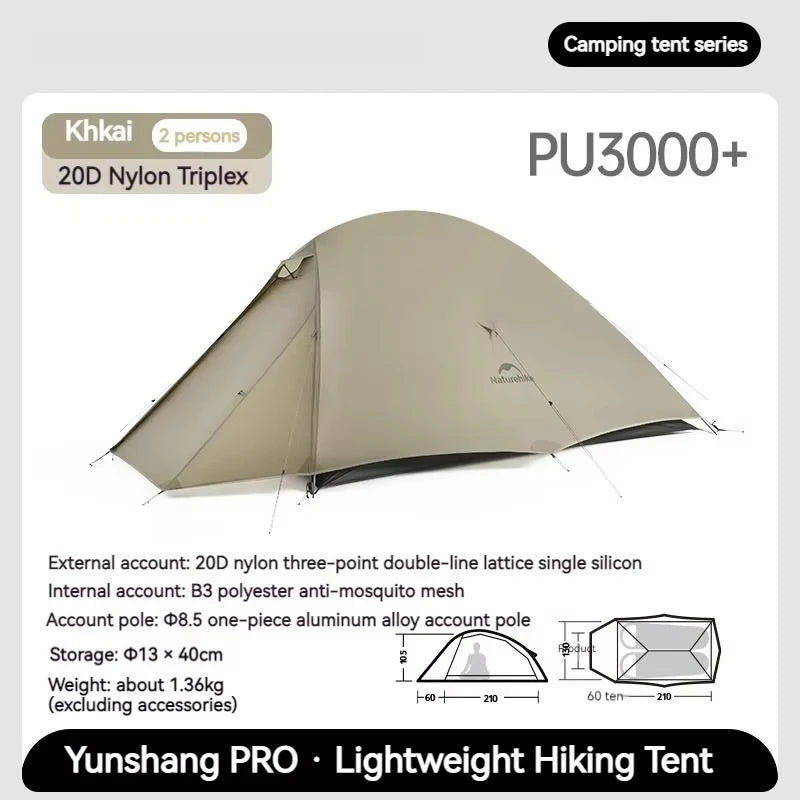 Naturehike Cloud Up Pro 20D ultra-light Camping Hiking Travel Outdoor background Waterproof Waterproof Waterproof 1-2 people New