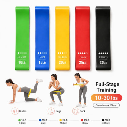 Resistance Bands 5er-Set – Fitnessbänder mit 5 Widerstandsstufen