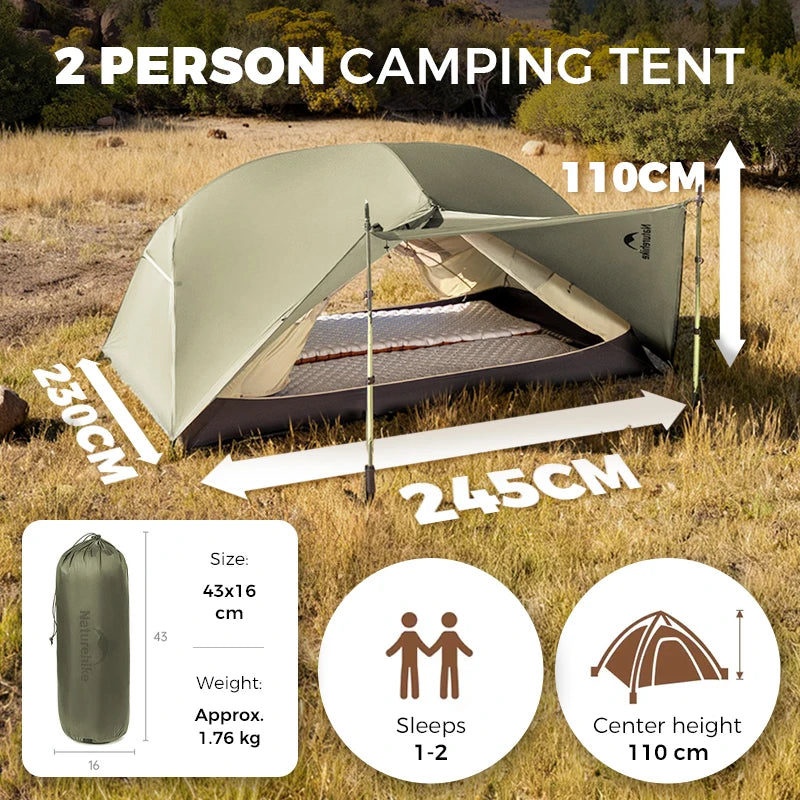 Naturehike Mongar Pro UL Camping Tent 20D Nylon 1 2 3 People Tourist Hiking Rainproof outdoor mountain climbing Sun Shelter