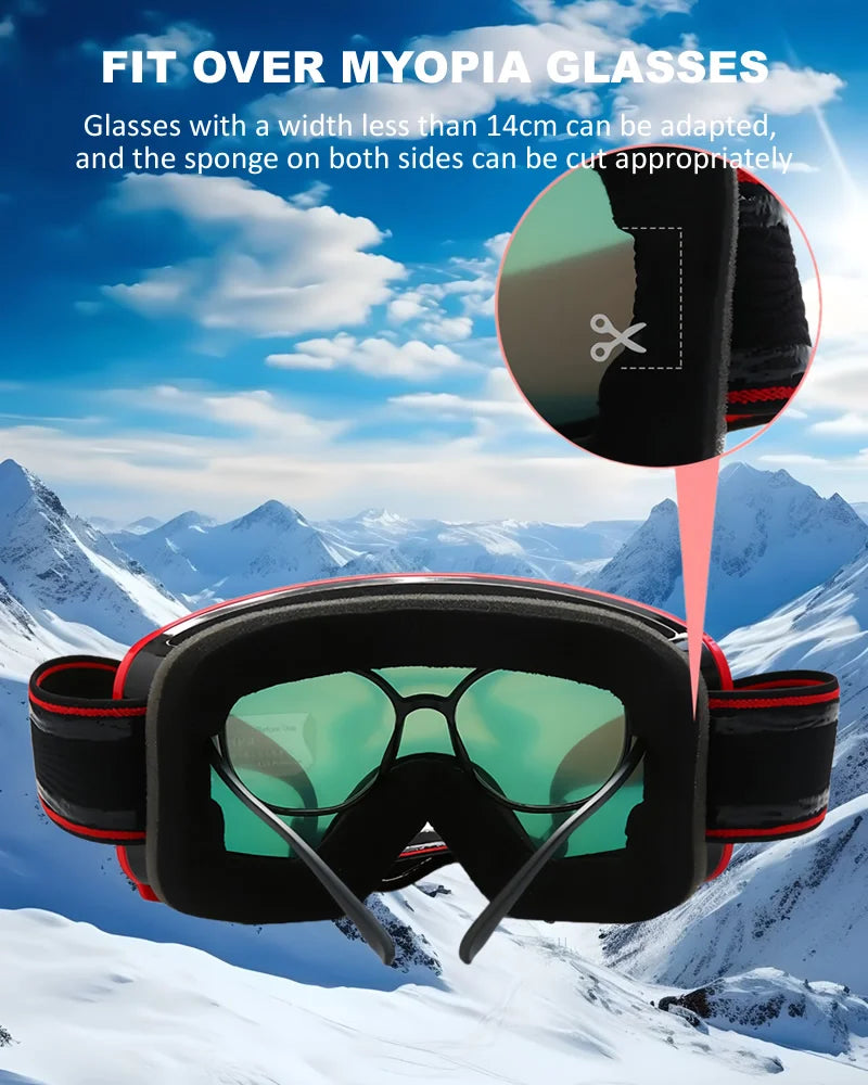 Skibrille für Brillenträger mit Platz für eine Korrektionsbrille