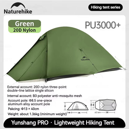 Naturehike Cloud Up Pro 20D ultra-light Camping Hiking Travel Outdoor background Waterproof Waterproof Waterproof 1-2 people New