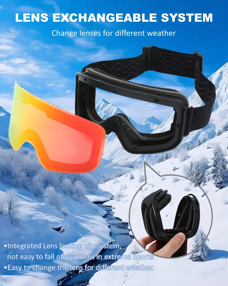 Skibrille mit TPU-Rahmen und dreilagiger weicher Schaumstoffpolsterung